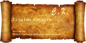 Cziglan Katalin névjegykártya
